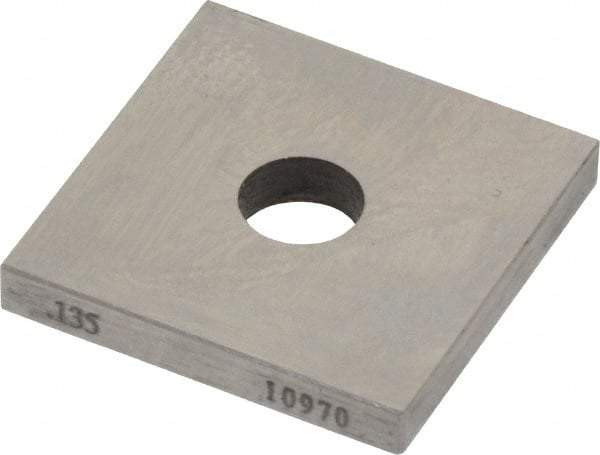 Value Collection - 0.135" Square Steel Gage Block - Accuracy Grade 0, Includes NIST Traceability Certification - Americas Industrial Supply