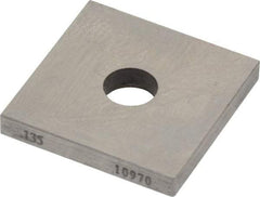 Value Collection - 0.135" Square Steel Gage Block - Accuracy Grade 0, Includes NIST Traceability Certification - Americas Industrial Supply