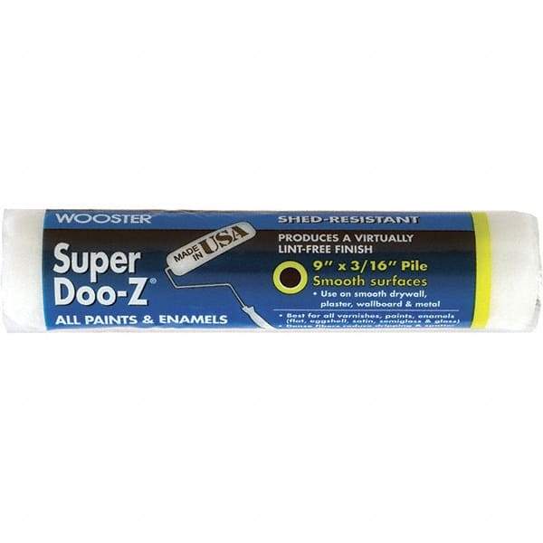 Wooster Brush - 3/16" Nap, 9" Wide Paint Roller Cover - Smooth Texture, Woven - Americas Industrial Supply