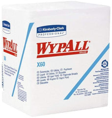 WypAll - X60 1/4 Fold Shop Towel/Industrial Wipes - Poly Pack, 12-1/2" x 12" Sheet Size, White - Americas Industrial Supply