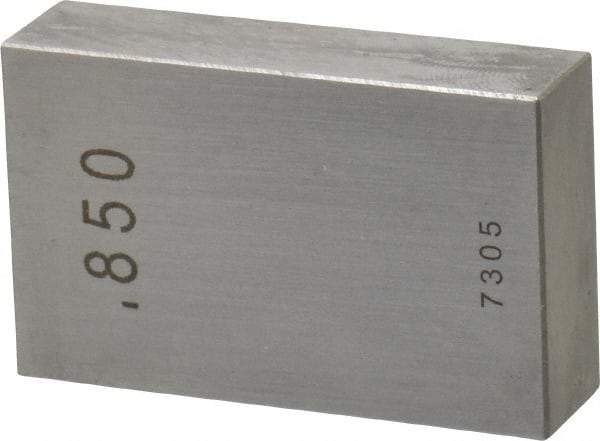 Value Collection - 0.85" Rectangular Steel Gage Block - Accuracy Grade 0, Includes NIST Traceability Certification - Americas Industrial Supply