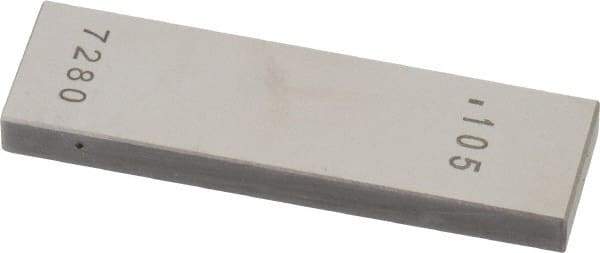 Value Collection - 0.105" Rectangular Steel Gage Block - Accuracy Grade AS-1, Includes NIST Traceability Certification - Americas Industrial Supply