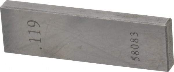 Value Collection - 0.119" Rectangular Steel Gage Block - Accuracy Grade AS-1, Includes NIST Traceability Certification - Americas Industrial Supply