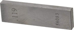Value Collection - 0.119" Rectangular Steel Gage Block - Accuracy Grade AS-1, Includes NIST Traceability Certification - Americas Industrial Supply