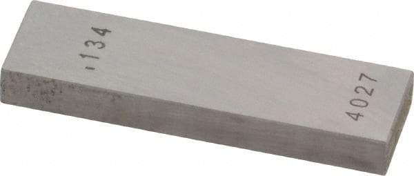 Value Collection - 0.134" Rectangular Steel Gage Block - Accuracy Grade AS-1, Includes NIST Traceability Certification - Americas Industrial Supply