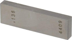 Value Collection - 0.136" Rectangular Steel Gage Block - Accuracy Grade AS-1, Includes NIST Traceability Certification - Americas Industrial Supply