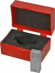 Value Collection - 0.55" Rectangular Steel Gage Block - Accuracy Grade AS-1, Includes NIST Traceability Certification - Americas Industrial Supply
