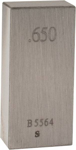Value Collection - 0.65" Rectangular Steel Gage Block - Accuracy Grade AS-1, Includes NIST Traceability Certification - Americas Industrial Supply