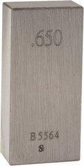 Value Collection - 0.65" Rectangular Steel Gage Block - Accuracy Grade AS-1, Includes NIST Traceability Certification - Americas Industrial Supply