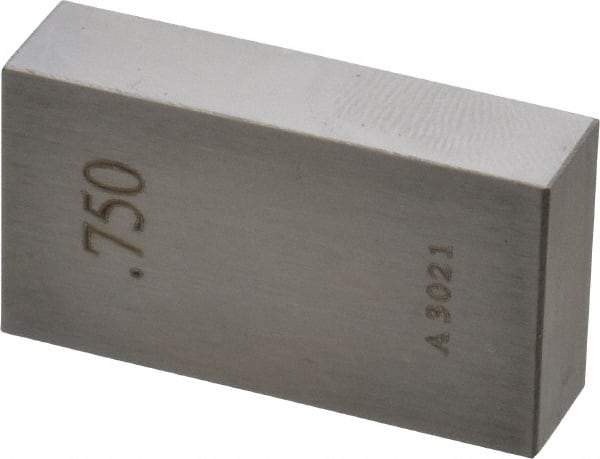 Value Collection - 0.75" Rectangular Steel Gage Block - Accuracy Grade AS-1, Includes NIST Traceability Certification - Americas Industrial Supply