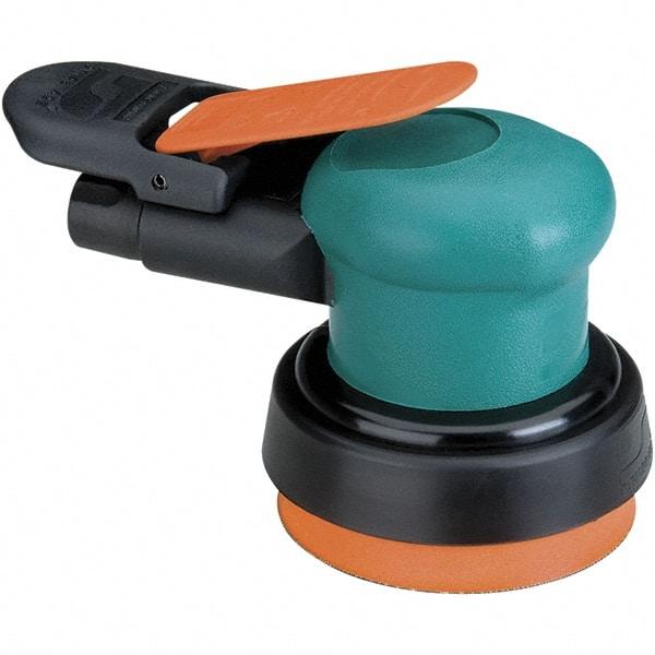 Dynabrade - 12,000 OPM, 14 CFM Air Consumption, Palm Air Orbital Sander - Round Pad, 1/4 NPT Inlet - Americas Industrial Supply