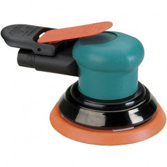 Dynabrade - 12,000 OPM, 14 CFM Air Consumption, Palm Air Orbital Sander - Round Pad, 1/4 NPT Inlet - Americas Industrial Supply