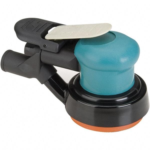 Dynabrade - 12,000 OPM, 14 CFM Air Consumption, Palm Air Orbital Sander - Round Pad, 1/4 NPT Inlet - Americas Industrial Supply