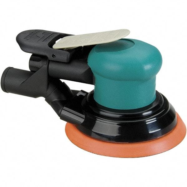 Dynabrade - 12,000 OPM, 14 CFM Air Consumption, Palm Air Orbital Sander - Round Pad, 1/4 NPT Inlet - Americas Industrial Supply