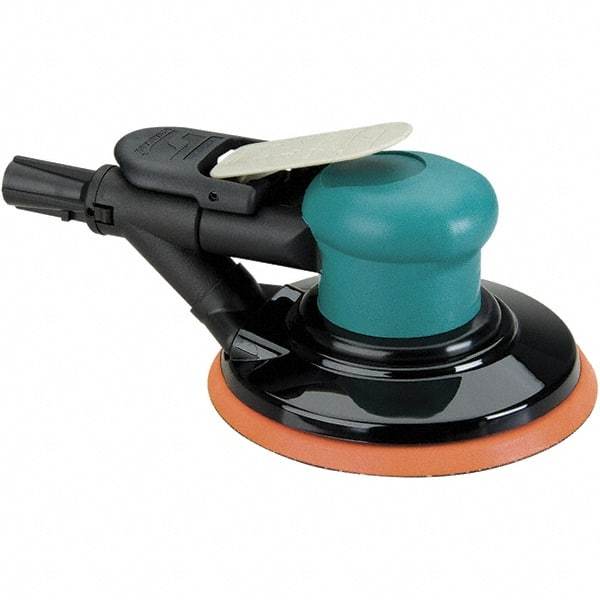 Dynabrade - 12,000 OPM, 14 CFM Air Consumption, Palm Air Orbital Sander - Round Pad, 1/4 NPT Inlet - Americas Industrial Supply