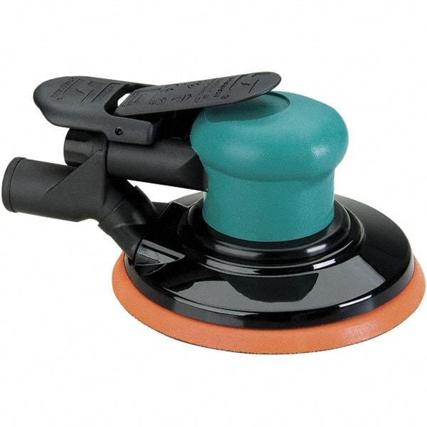 Dynabrade - 12,000 OPM, 14 CFM Air Consumption, Palm Air Orbital Sander - Round Pad, 1/4 NPT Inlet - Americas Industrial Supply