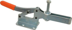 Lapeer - 600 Lb Holding Capacity, Horizontal Handle, Manual Hold Down Toggle Clamp - 80° Handle Movement, 100° Bar Opening, Solid Bar, Flanged Base, Carbon Steel - Americas Industrial Supply