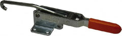 Lapeer - 750 Lb Capacity, Horizontal, J Hook, Flanged Base, Carbon Steel Pull Action Latch Clamp - 5-3/8" Drawing Movement, 11-1/4" OAL, Straight Handle - Americas Industrial Supply