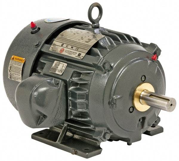 US Motors - 3 hp, TEFC Enclosure, No Thermal Protection, 1,175 RPM, 460 Volt, 60 Hz, Three Phase Premium Efficient Motor - Size 213 Frame, Rigid Mount, 1 Speed, Ball Bearings, 4.4 Full Load Amps, F Class Insulation, Reversible - Americas Industrial Supply