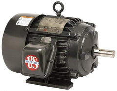 US Motors - 25 hp, TEFC Enclosure, No Thermal Protection, 1,790 RPM, 575 Volt, 60 Hz, Three Phase Energy Efficient Motor - Size 324 Frame, Rigid Mount, 2 Speed, Ball Bearings, 25.4 Full Load Amps, F Class Insulation, Reversible - Americas Industrial Supply