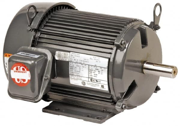 US Motors - 7-1/2 hp, TEFC Enclosure, No Thermal Protection, 1,780 RPM, 460 Volt, 60 Hz, Three Phase Premium Efficient Motor - Size 254 Frame, Rigid Mount, 2 Speed, Ball Bearings, 10.1 Full Load Amps, F Class Insulation, Reversible - Americas Industrial Supply