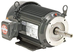 US Motors - 7-1/2 hp, TEFC Enclosure, No Thermal Protection, 1,750 RPM, 208-230/460 Volt, 60 Hz, Three Phase Standard Efficient Motor - Size 213 Frame, Rigid Mount, 1 Speed, Ball Bearings, 21.9-20.3/10.1 Full Load Amps, F Class Insulation, Reversible - Americas Industrial Supply