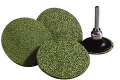 Norton - 3" Disc Diam, 80 Grit, Zirconia Alumina Quick Change Disc - Type R Attaching System, Coated, Green, Medium Grade, 20,000 RPM, R801 Series - Americas Industrial Supply