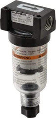 Wilkerson - 1/4" Port Coalescing Filter - Polycarbonate Bowl, Manual Drain, 150 Max psi, 1.69" Wide x 4.21" High - Americas Industrial Supply
