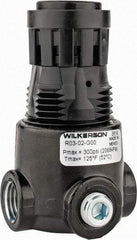 Wilkerson - 1/4 NPT Port, 15 CFM, Zinc Miniature Regulator - 2 to 125 psi Range, 300 Max psi Supply Pressure, 1/8" Gauge Port Thread, 1.65" Wide x 2.88" High - Americas Industrial Supply
