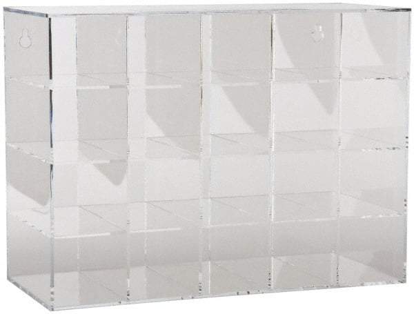 PRO-SAFE - 20 Pair Cabinet with Individual Compartments, Acrylic Safety Glasses Dispenser - 15 Inch Wide x 12-1/2 Inch High x 7 Inch Deep, Table and Wall Mount - Americas Industrial Supply
