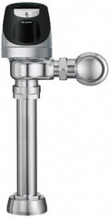 Sloan Valve Co. - 1-1/2" Spud Coupling, 1-1/2" Pipe, Closet Automatic Flush Valve - Single Flush, 1.6 Gal per Flush, Metal Cover, Powered by Solar Battery Backup - Americas Industrial Supply