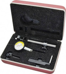 Starrett - 7 Piece, 0" to 0.02" Measuring Range, 1-3/8" Dial Diam, 0-5-0 Dial Reading, White Dial Test Indicator Kit - 13/16" Contact Point Length, 2mm Ball Diam, 0.0001" Dial Graduation - Americas Industrial Supply