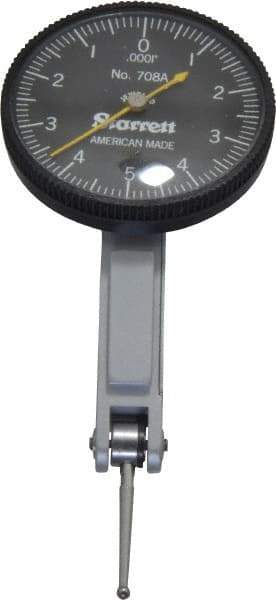 Starrett - 7 Piece, 0" to 0.01" Measuring Range, 1-3/8" Dial Diam, 0-5-0 Dial Reading, Black Dial Test Indicator Kit - 13/16" Contact Point Length, 2mm Ball Diam, 0.0001" Dial Graduation - Americas Industrial Supply