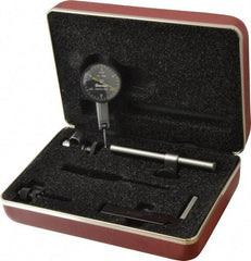 Starrett - 0.03 Inch Range, 0.0005 Inch Dial Graduation, Horizontal Dial Test Indicator - 1-3/8 Inch Black Dial, 0-15-0 Dial Reading - Americas Industrial Supply