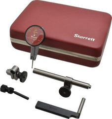 Starrett - 7 Piece, 0" to 0.03" Measuring Range, 1-3/8" Dial Diam, 0-15-0 Dial Reading, Red Dial Test Indicator Kit - 13/16" Contact Point Length, 2mm Ball Diam, 0.0005" Dial Graduation - Americas Industrial Supply