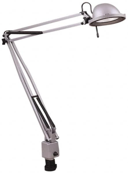 Electrix - 38 Inch, Desk Mounted, Halogen, Silver, Desk Light - 50 Watt, Nonmagnifying - Americas Industrial Supply