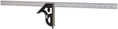 Starrett - 2 Piece, 24" Combination Square Set - 1/16, 1/32, 1/64 & 1/8" (4R) Graduation, Steel Blade, Cast Iron Square Head - Americas Industrial Supply