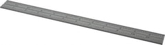 Starrett - 12 Inch Long Blade, 16R Graduation Combination Square Blade - Satin Chrome Finish, Steel, 1/100, 1/64, 1/50 and 1/32 Inch Graduation - Americas Industrial Supply