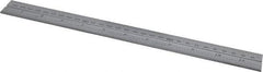 Starrett - 12 Inch Long Blade, 300mm Long Blade, English and Metric Graduation Combination Square Blade - Satin Chrome Finish, Steel, 1/64 and 1/32 Inch Graduation, 0.5 and 1mm Graduation - Americas Industrial Supply