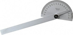 Starrett - 6 Inch Long Blade, 180° Max Measurement, 1° Dial Graduation, Half Round Head Protractor - 0 to 180 Dial Range - Americas Industrial Supply