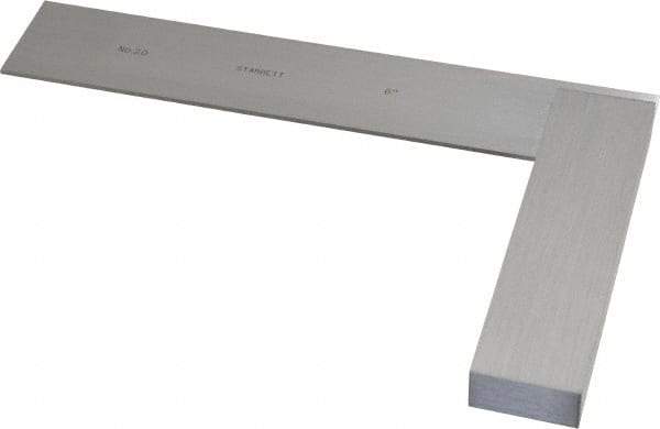 Starrett - 6" Blade Length, 4-5/16" Base Length Steel Square - 0.0025mm Accuracy - Americas Industrial Supply