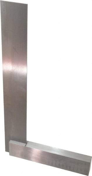 Starrett - 12" Blade Length, 7" Base Length Steel Square - 0.0025mm Accuracy - Americas Industrial Supply