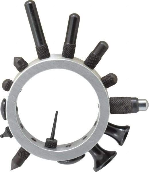 Starrett - 14 Piece, #4-48 Inch Thread, Steel, Drop Indicator Contact Point Set and Kit - Use With 25R Contact Point Set - Americas Industrial Supply