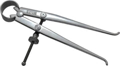 Starrett - 4 Inch Leg, Spring Joint, Steel, Polished, Inside Caliper - 4 Inch Max Measurement, 100mm Max Measurement, Flat Leg - Americas Industrial Supply