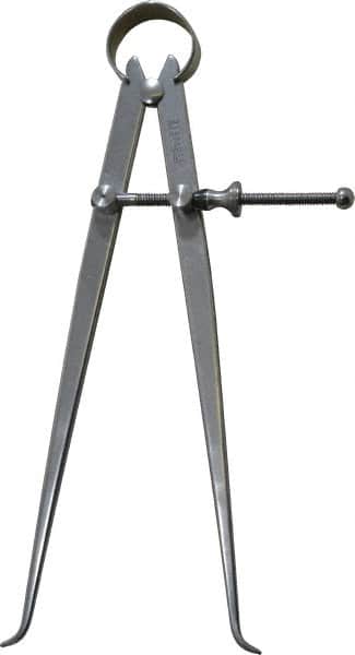 Starrett - 8 Inch Leg, Spring Joint, Steel, Polished, Inside Caliper - 8 Inch Max Measurement, 200mm Max Measurement, Flat Leg - Americas Industrial Supply
