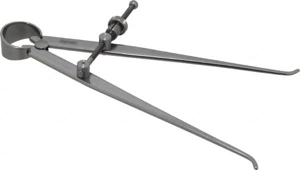 Starrett - 6 Inch Leg, Spring Joint, Steel, Polished, Inside Caliper - 6 Inch Max Measurement, 150mm Max Measurement, Flat Leg with Quick Nut Adjustment - Americas Industrial Supply