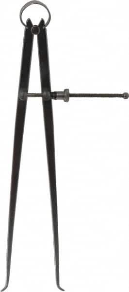 Starrett - 12 Inch Leg, Spring Joint, Steel, Polished, Inside Caliper - 12 Inch Max Measurement, 300mm Max Measurement, Flat Leg with Quick Nut Adjustment - Americas Industrial Supply