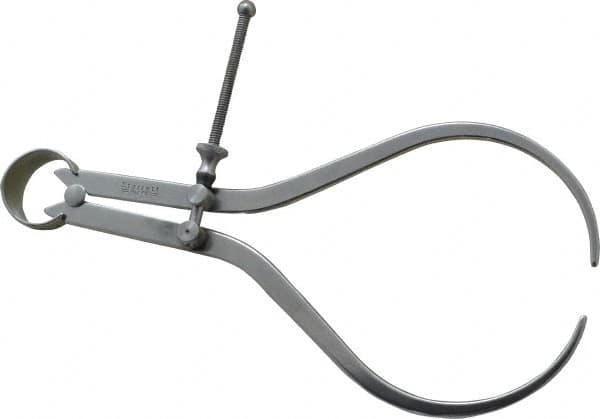 Starrett - 8 Inch Leg, Spring Joint, Steel, Polished, Outside Caliper - 8 Inch Max Measurement, 200mm Max Measurement, Flat Leg - Americas Industrial Supply