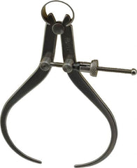Starrett - 4 Inch Leg, Spring Joint, Steel, Polished, Outside Caliper - 4 Inch Max Measurement, 100mm Max Measurement, Flat Leg with Quick Nut Adjustment - Americas Industrial Supply