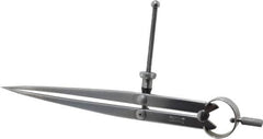 Starrett - 8 Inch Leg, Spring Joint, Steel, Polished, Divider - 8 Inch Max Measurement, 200mm Max Measurement, Flat Leg with Quick Nut Adjustment - Americas Industrial Supply